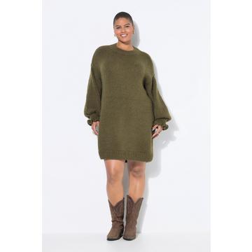 Strickkleid, oversized, Rüschenärmel