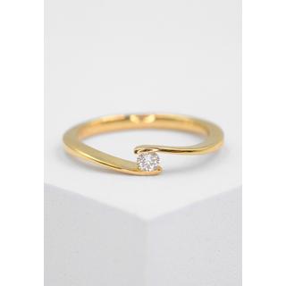 MUAU Schmuck  Bague Solitaire Diamant 0.10ct. or jaune 750 