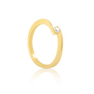 MUAU Schmuck  Bague Solitaire Diamant 0.10ct. or jaune 750 