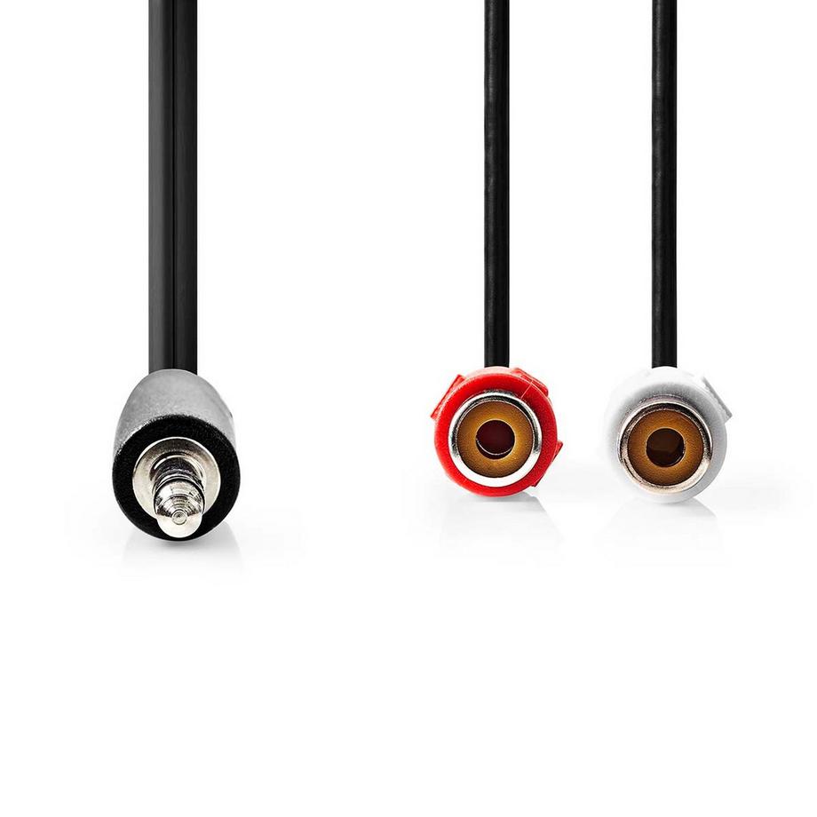 Nedis  Câble audio stéréo | 3,5 mm Hane | 2x RCA Hona | Nickelplaterad | 0,20 m | Rond | Låda 