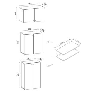 VCM XXL Armoire de bureau en bois Armoire à dossiers Livres Meubles de bureau Classeur Lona 5x A  