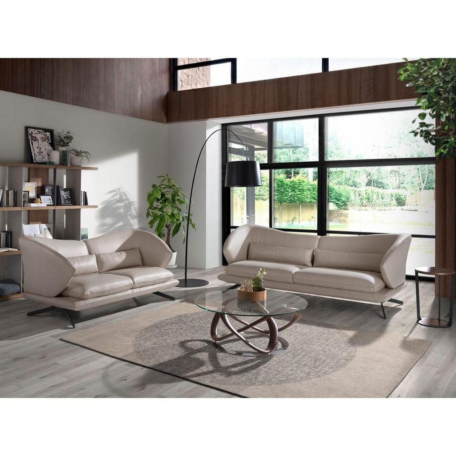 ANGEL CERDA Divano a 3 posti in pelle grigio taupe  