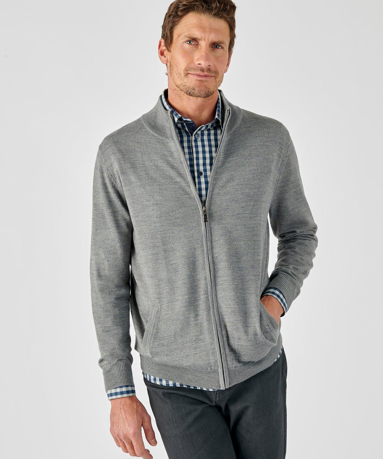 Image of Strickjacke Mit Thermolactyl. Unisex Grau S