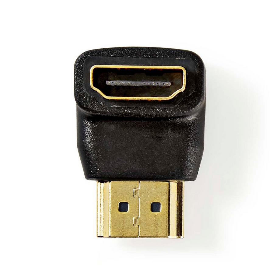 HDMI™ Adapter | HDMI™ Connector | HDMI™ Output | Gold Plated | Angled 90° | ABS | Black | 1 pc. | Boîte
