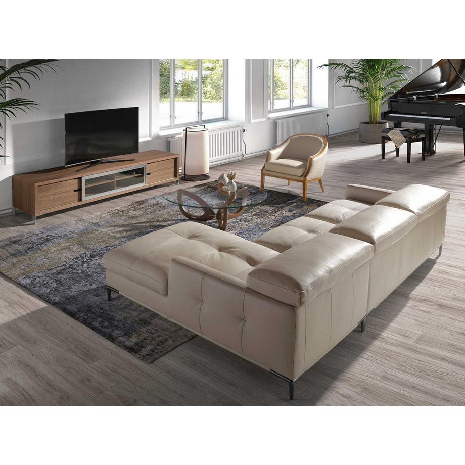 ANGEL CERDA Porta TV in noce e acciaio cromato  