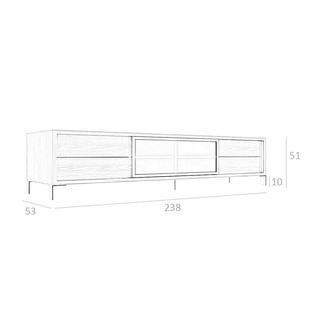 ANGEL CERDA Meuble TV noyer et acier chromé  