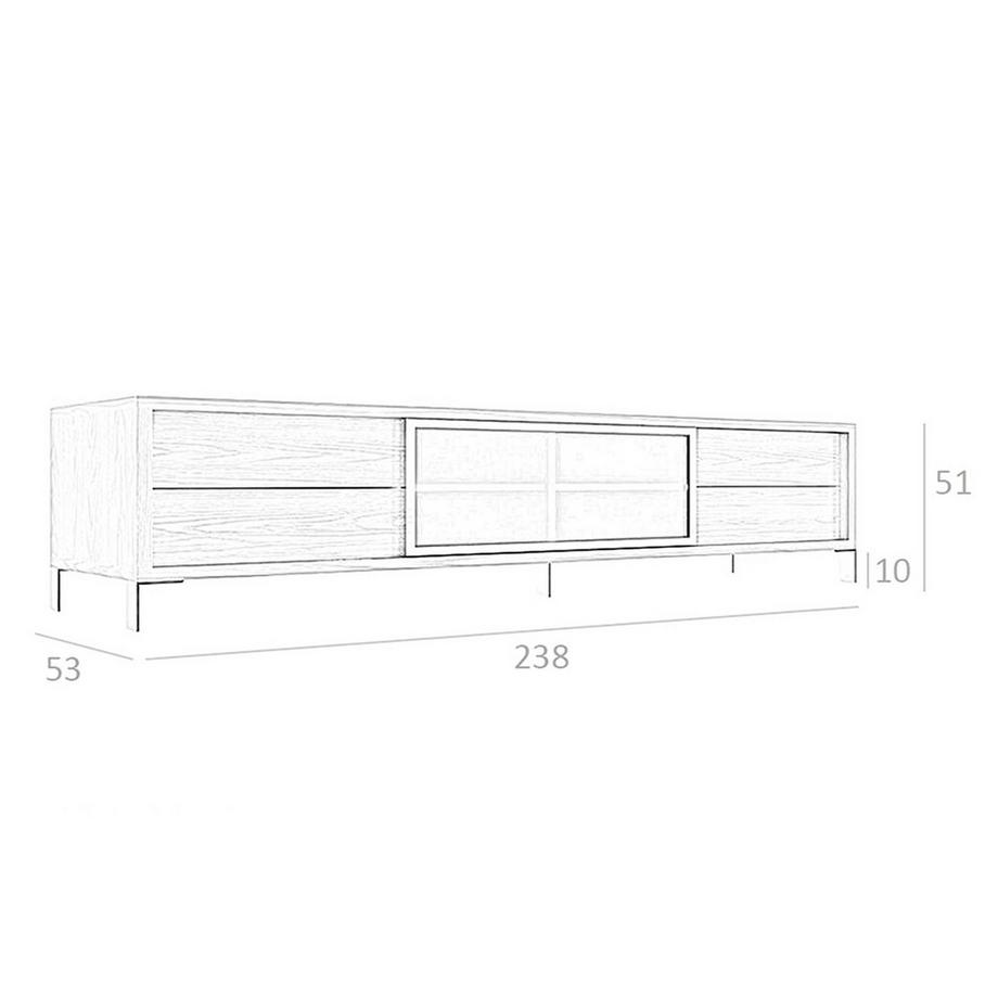 ANGEL CERDA Porta TV in noce e acciaio cromato  