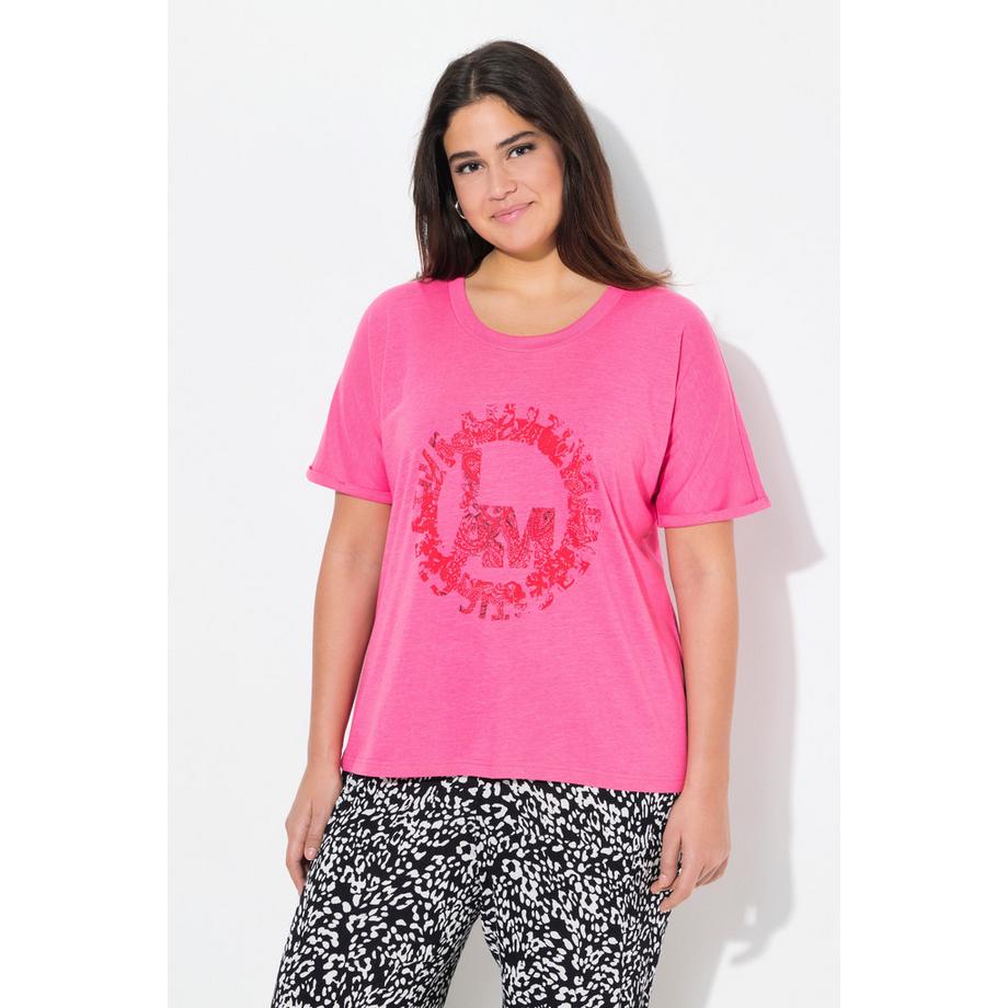 Ulla Popken Oversized Runddruck Halbarm T-Shirt  
