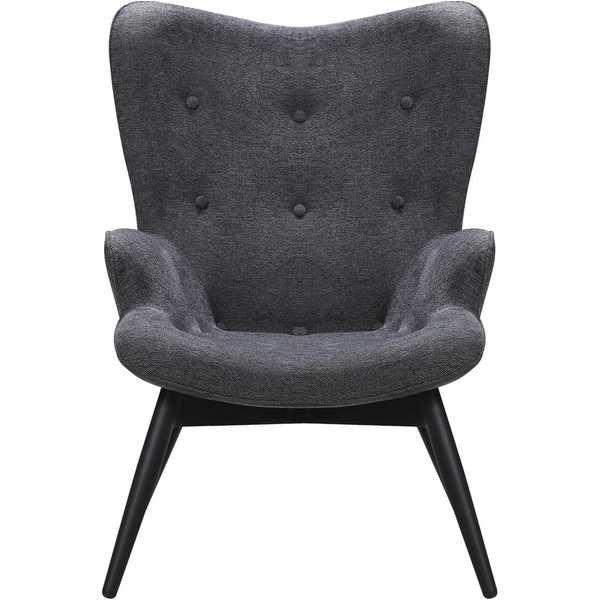 mutoni Fauteuil tissu texturé gris foncé  