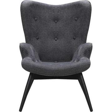 Fauteuil tissu texturé gris foncé