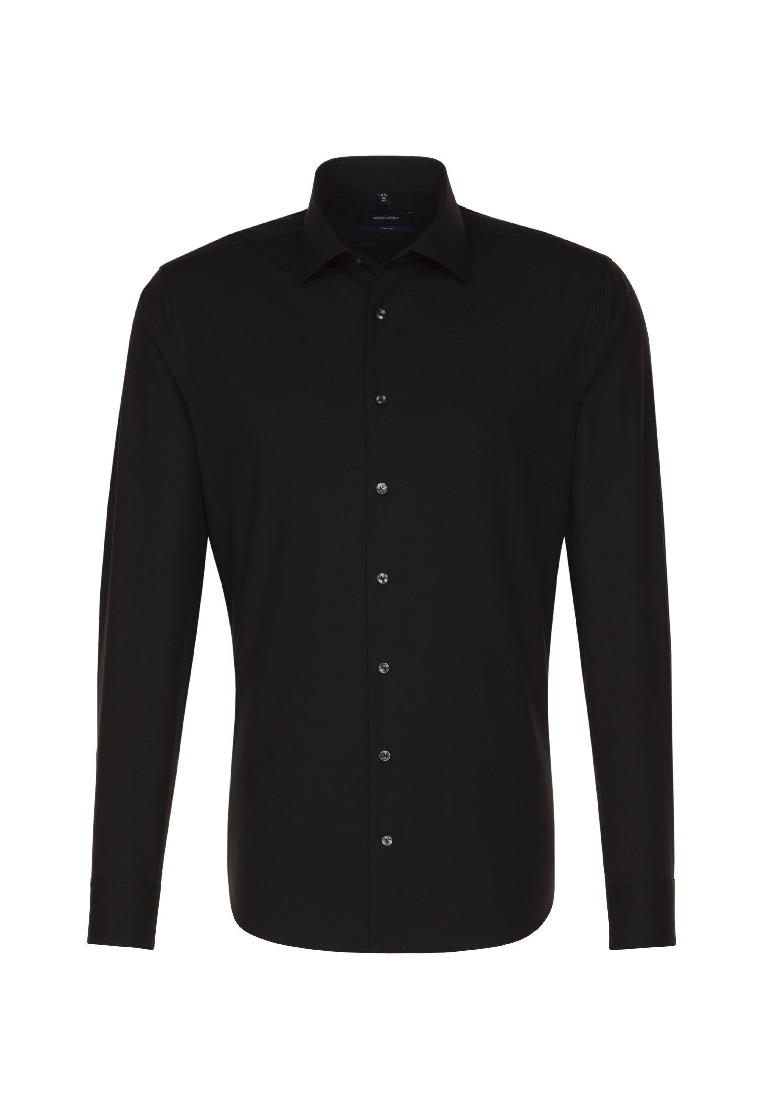 Image of Business Hemd Shaped Fit Extra Langer Arm Uni Herren Schwarz 39