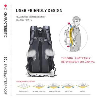 Only-bags.store 50L Leichter wasserfester Wanderrucksack, Outdoor Sport Tagesrucksack Reisetasche für Klettern  