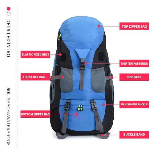 Only-bags.store 50L Leichter wasserfester Wanderrucksack, Outdoor Sport Tagesrucksack Reisetasche für Klettern  