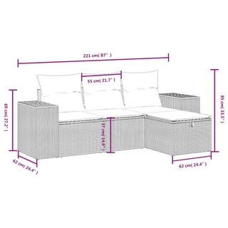 VidaXL Garten sofagarnitur poly-rattan  