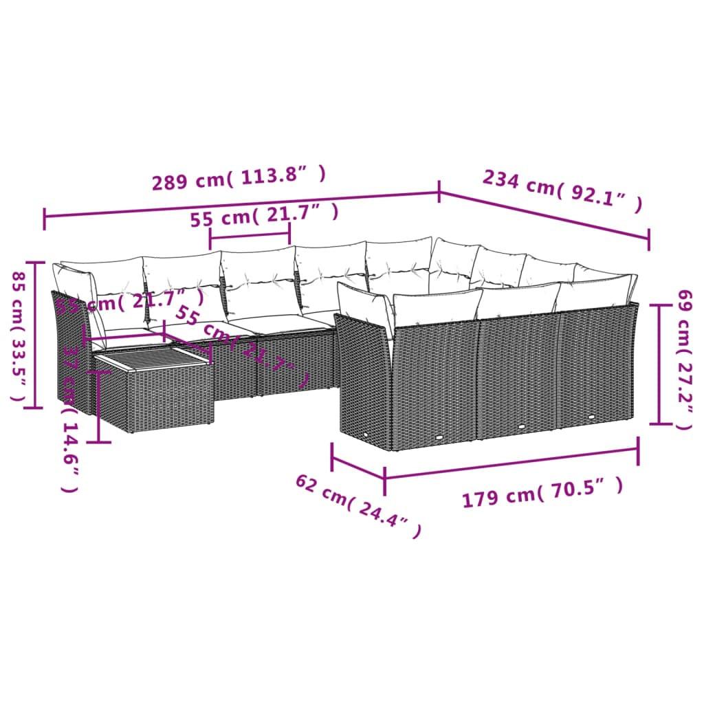 VidaXL Garten sofagarnitur poly-rattan  