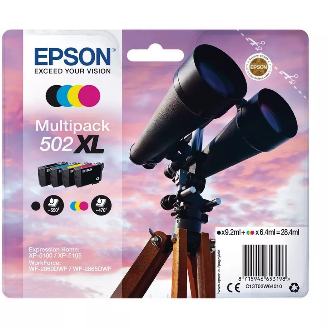 Epson -  Multipack Tinte 502XL CMYBK T02W640 WF-2860/XP-5100 4-color, One Size