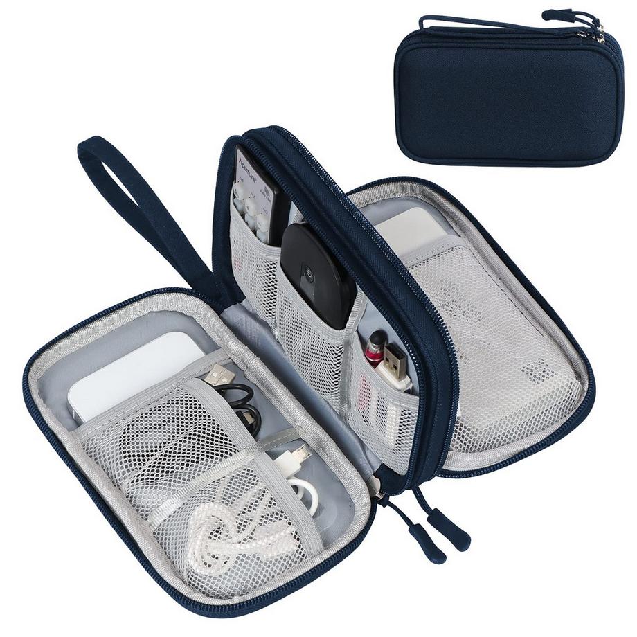 Only-bags.store  Elektronischer Organizer, Reisekabel-Organizer, Tasche, elektronisches Zubehör, Tragetasche, tragbar, wasserdicht, doppellagig, All-in-One-Aufbewahrungstasche für Kabel 