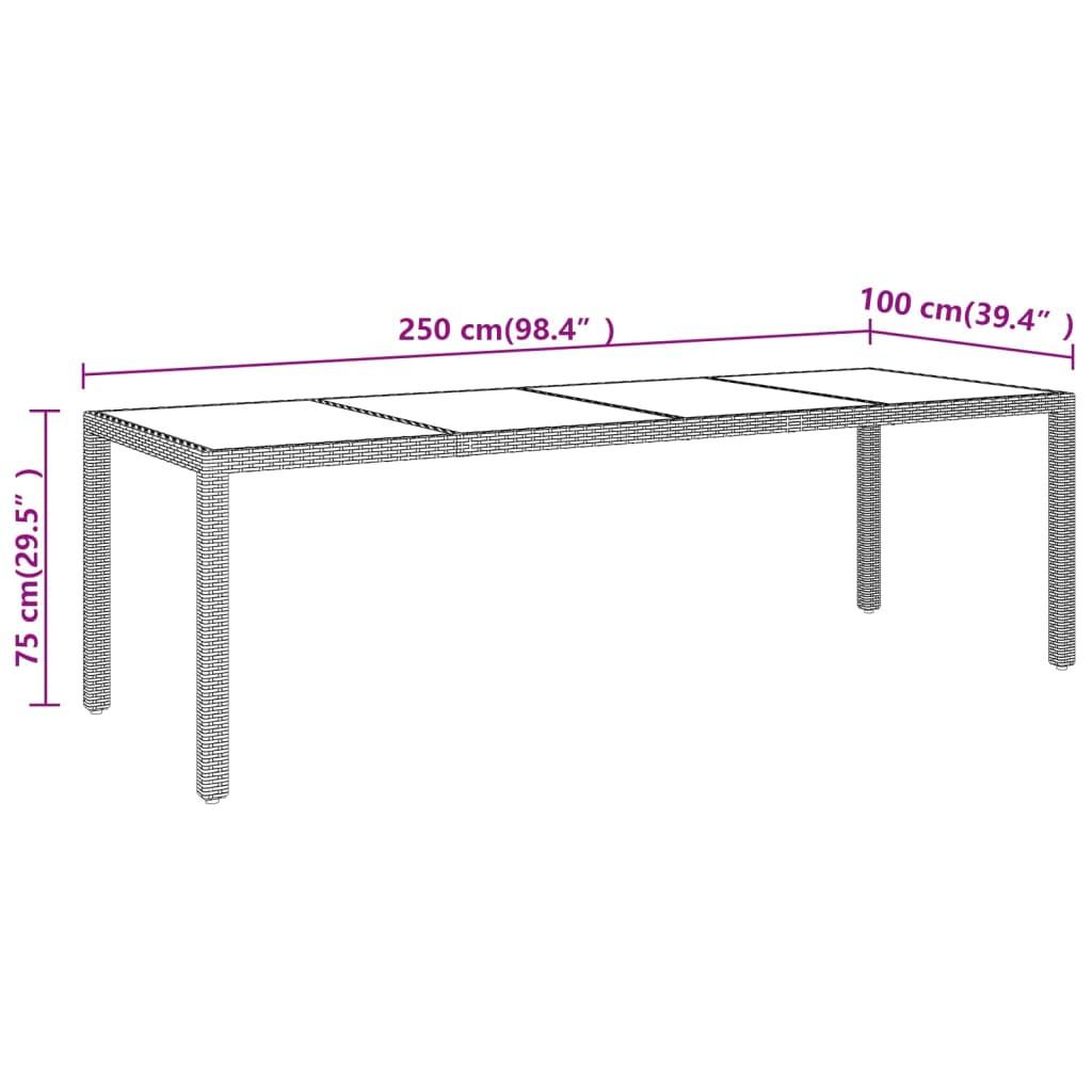 VidaXL Gartentisch mit glasplatte poly-rattan  