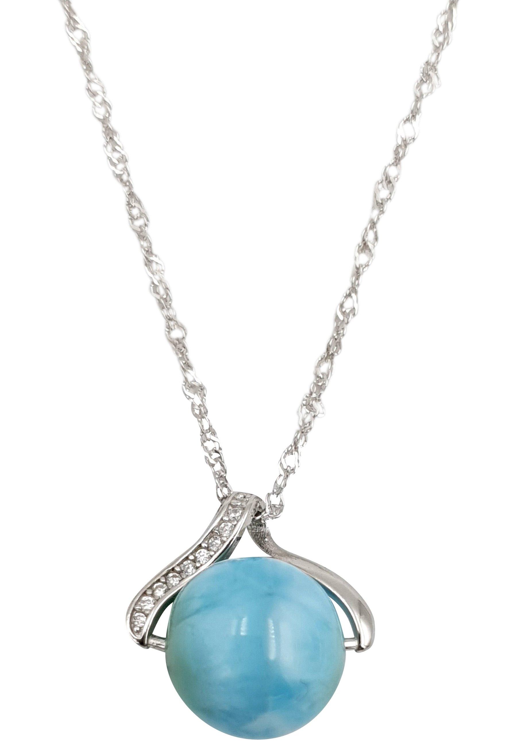 Image of Naturstein Kette Damen Himmelblau ONE SIZE