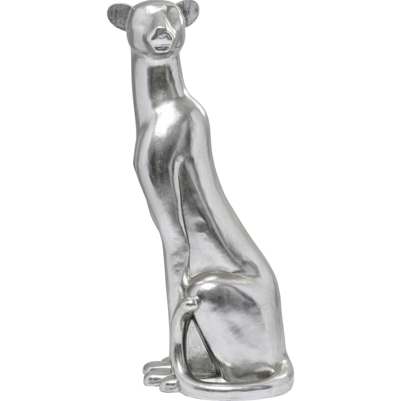 Image of Deko Figur Sitting Leopard silber 150 Deko Figur Sitting Leopard silber 150