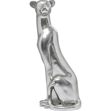 Deko Figur Sitting Leopard silber 150