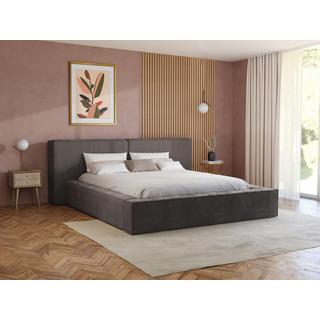 PASCAL MORABITO Bett mit Bettkasten + Matratze - 180 x 200 cm - Cord - Taupe - TIMANO von Pascal Morabito  