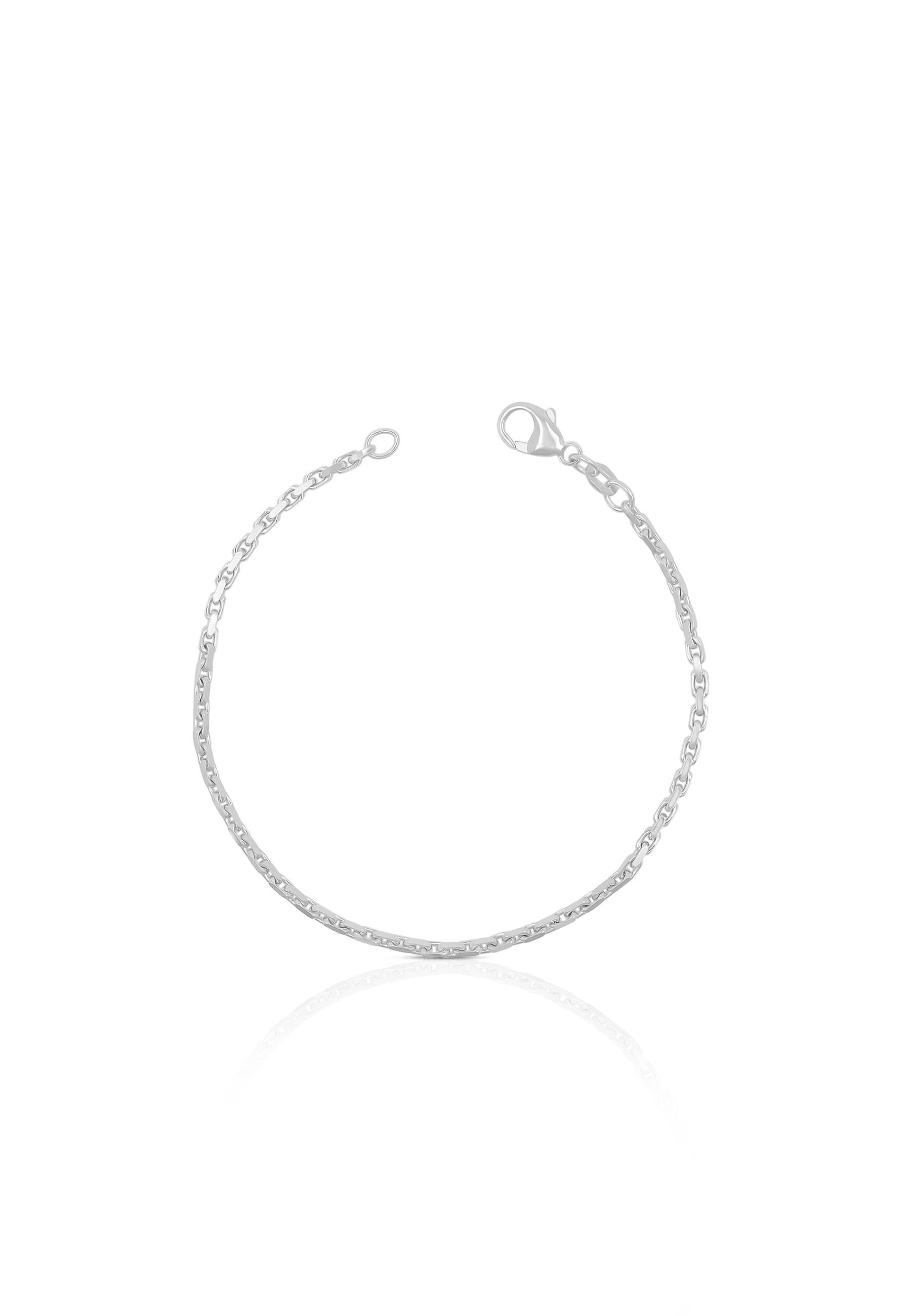 Image of Bracelet Anker Weissgold 750, 2mm, 19cm Damen Silber 19cm
