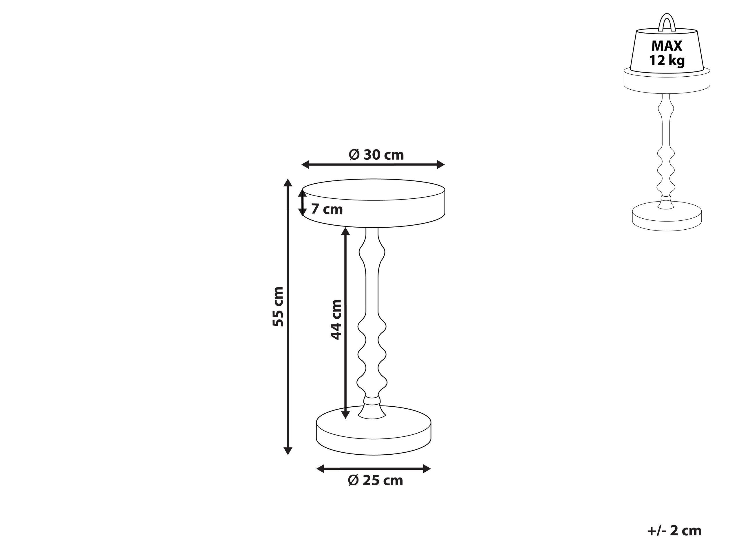 Beliani Table d'appoint en Aluminium Moderne ATAPO  