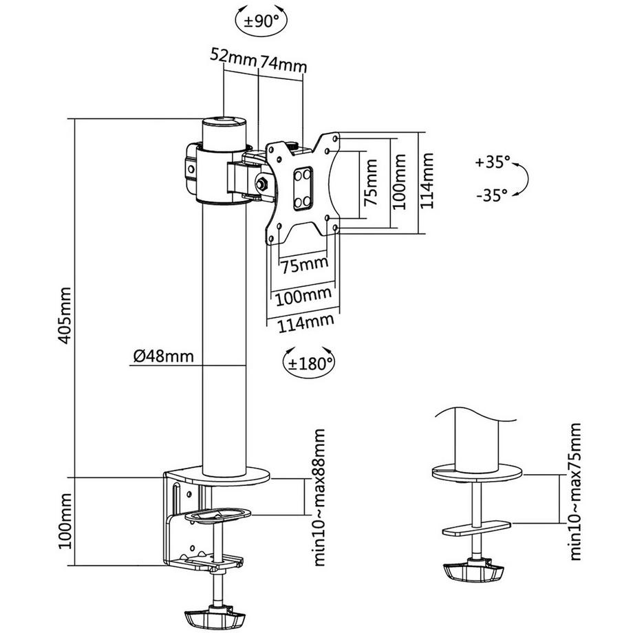 LogiLink  Monitorarm 17-32" kurz 