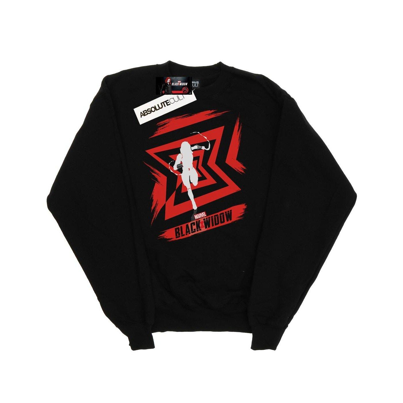 Image of Black Widow Movie Icon Run Sweatshirt Unisex Schwarz 140/146
