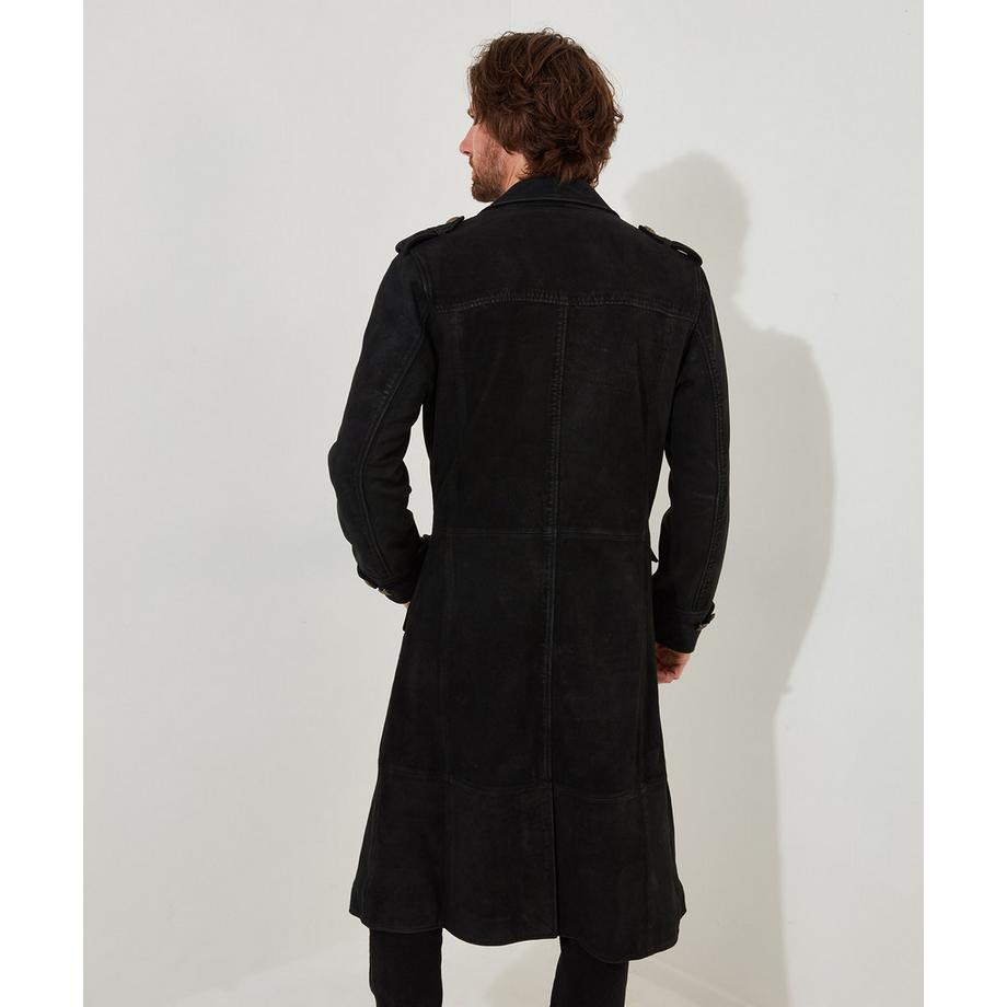 Joe Browns Lungo Cappotto Militare in Pelle  