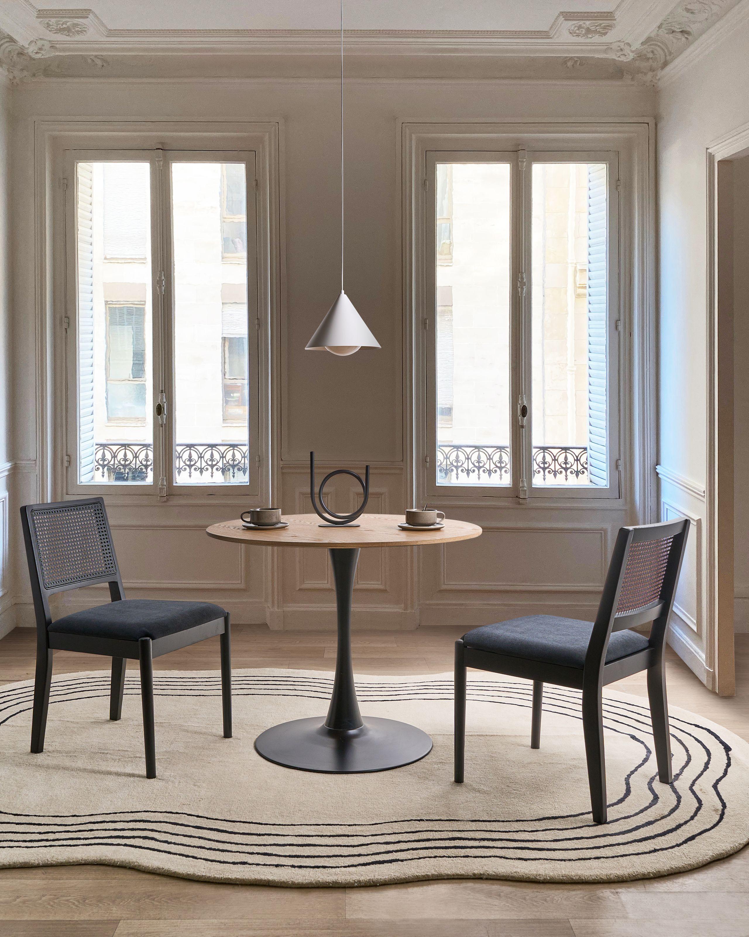 Beliani Lot de 2 chaises de salle à manger en Bois d'hévéa Rétro TAMARAC  