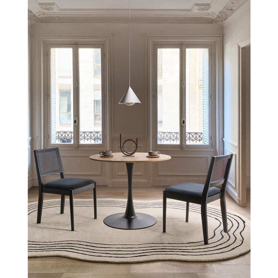 Beliani Esszimmerstuhl 2er Set aus Gummibaumholz Retro TAMARAC  