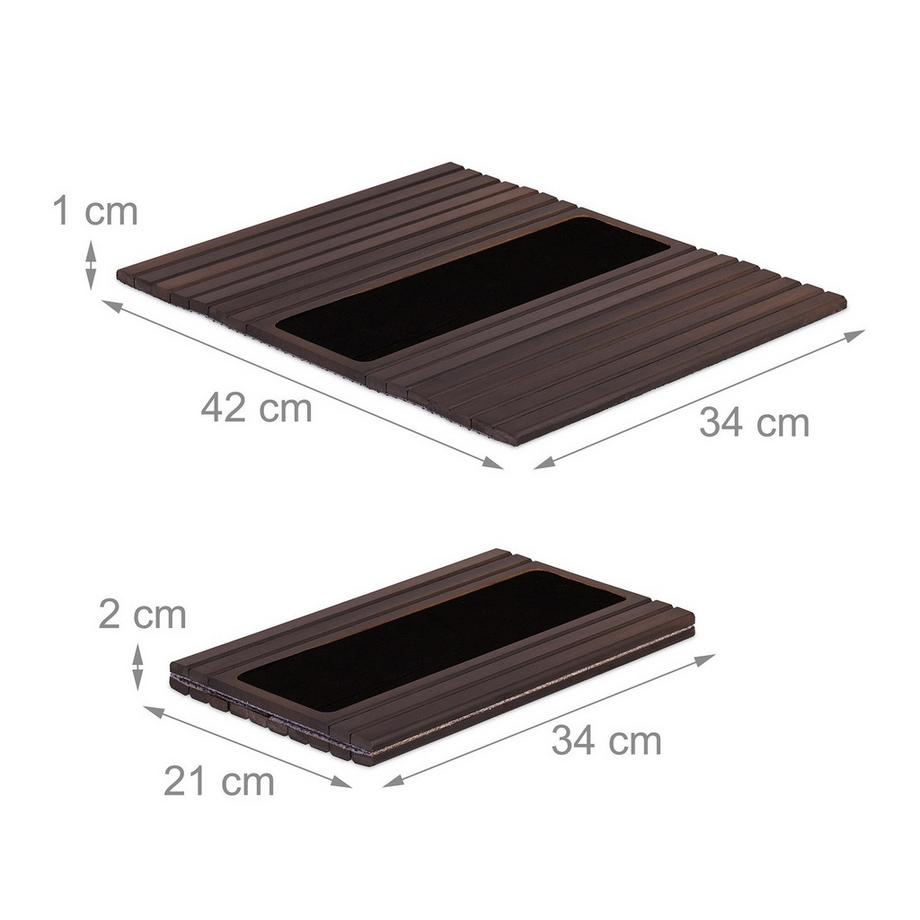 B2X Plateau de canapé en bambou marron foncé  
