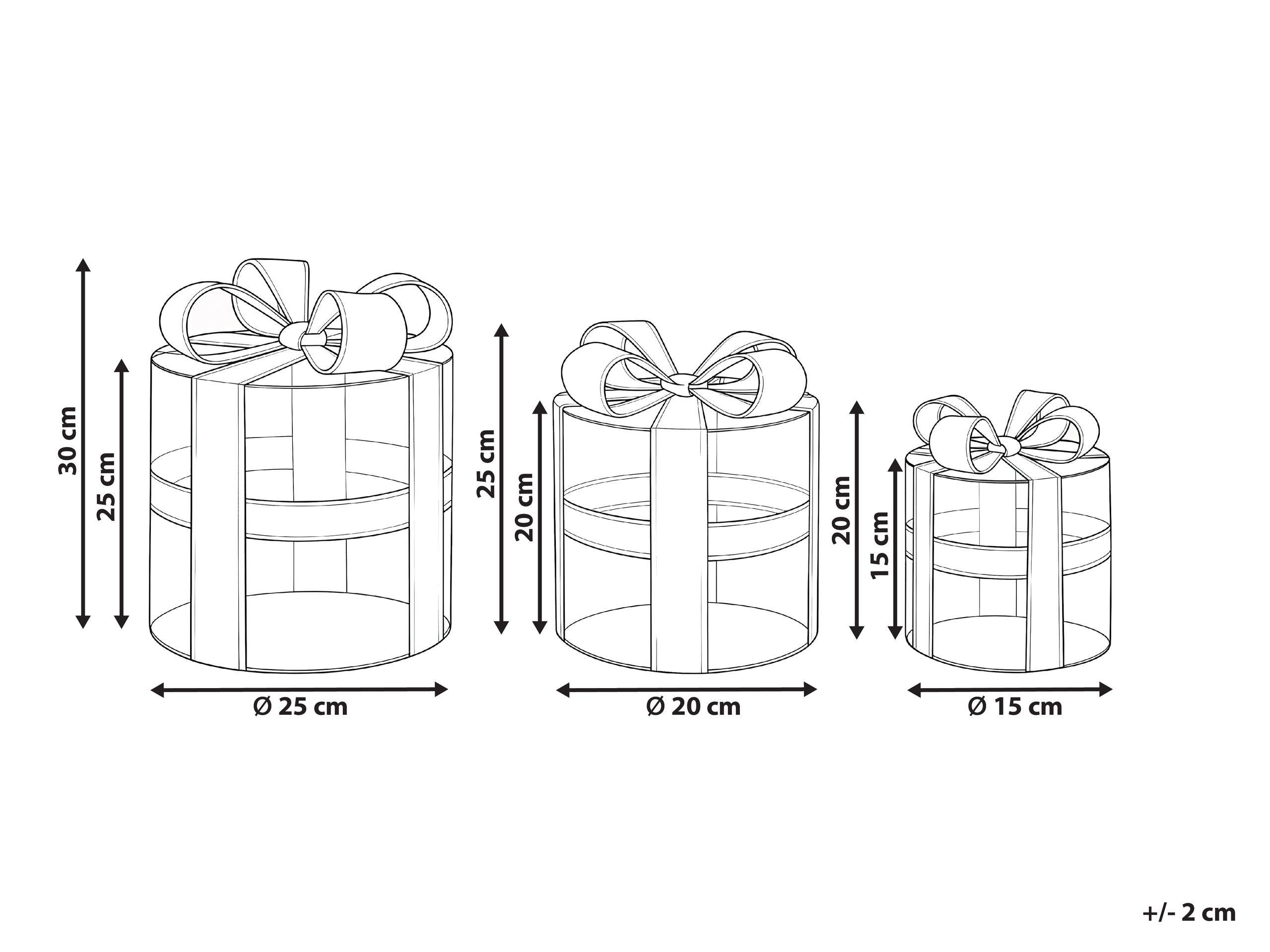 Beliani Lot de 3 décorations de Noël en Matière synthétique Traditionnel VEJLEN  