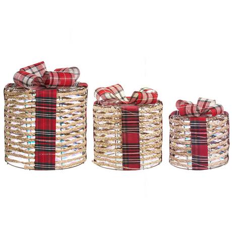 Beliani Lot de 3 décorations de Noël en Matière synthétique Traditionnel VEJLEN  