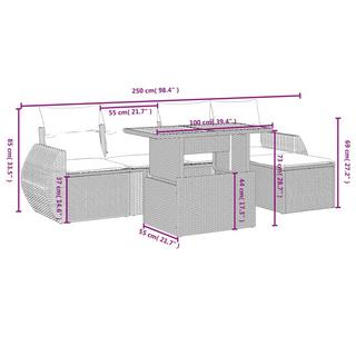 VidaXL set divano da giardino Polirattan  