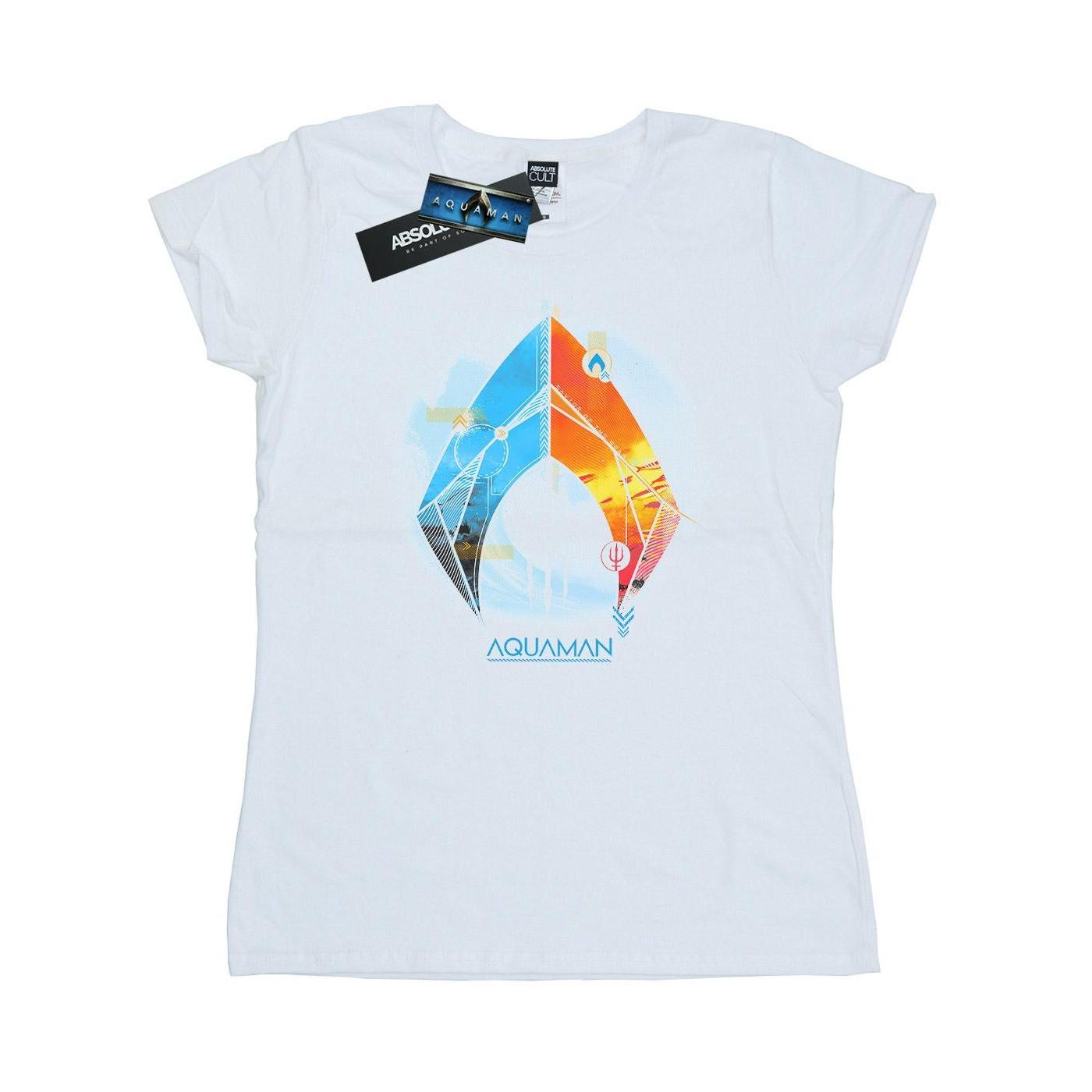 Image of Aquaman Tropical Logo Tshirt Damen Weiss M
