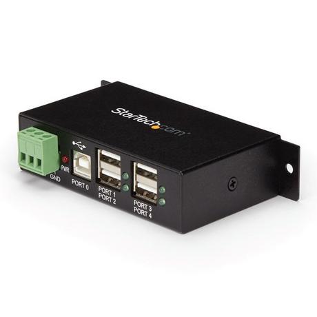 STARTECH  HUB USB 2.0 Industriale in metallo a 4 porte con protezione da sovracorrenti - montabile 