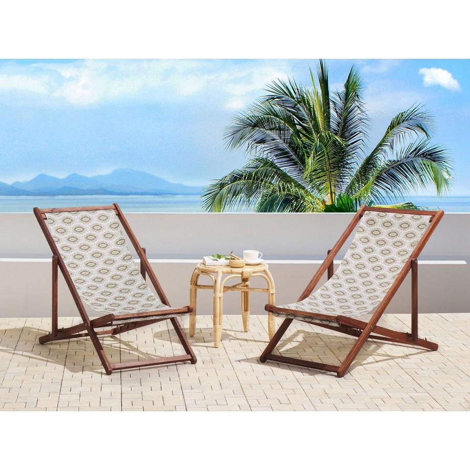 Beliani Lot de 2 chiliennes pliantes en Tissu  ANZIO  