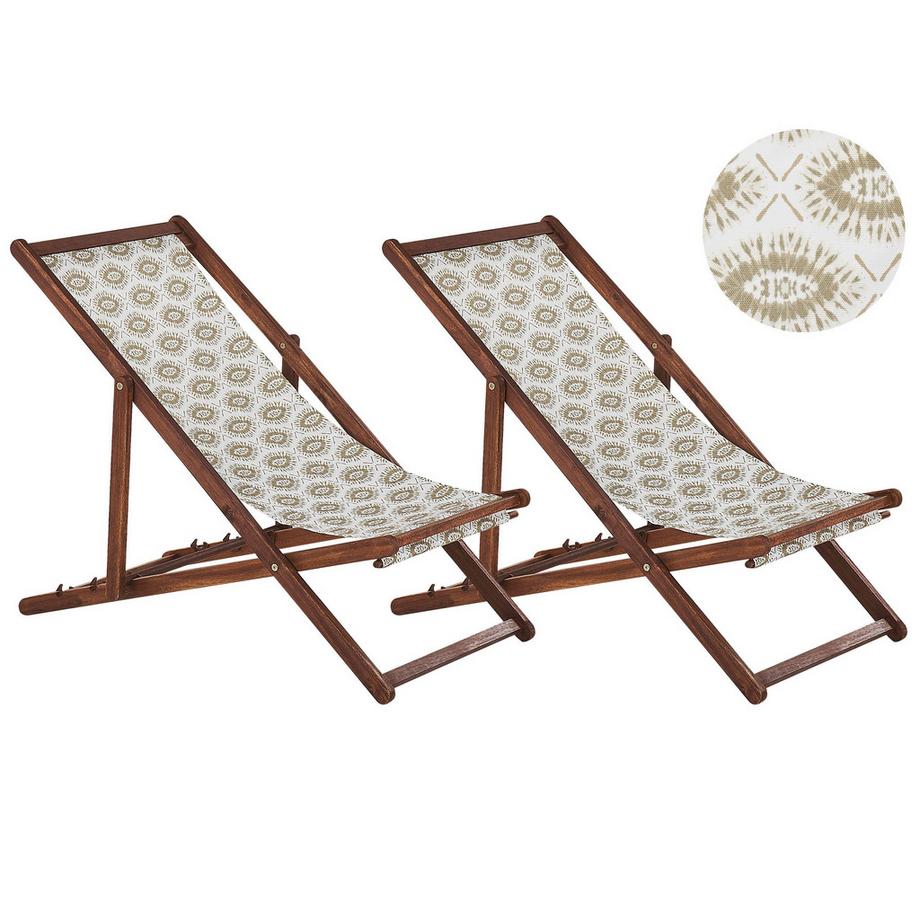 Lot de 2 chiliennes pliantes en Tissu  ANZIO