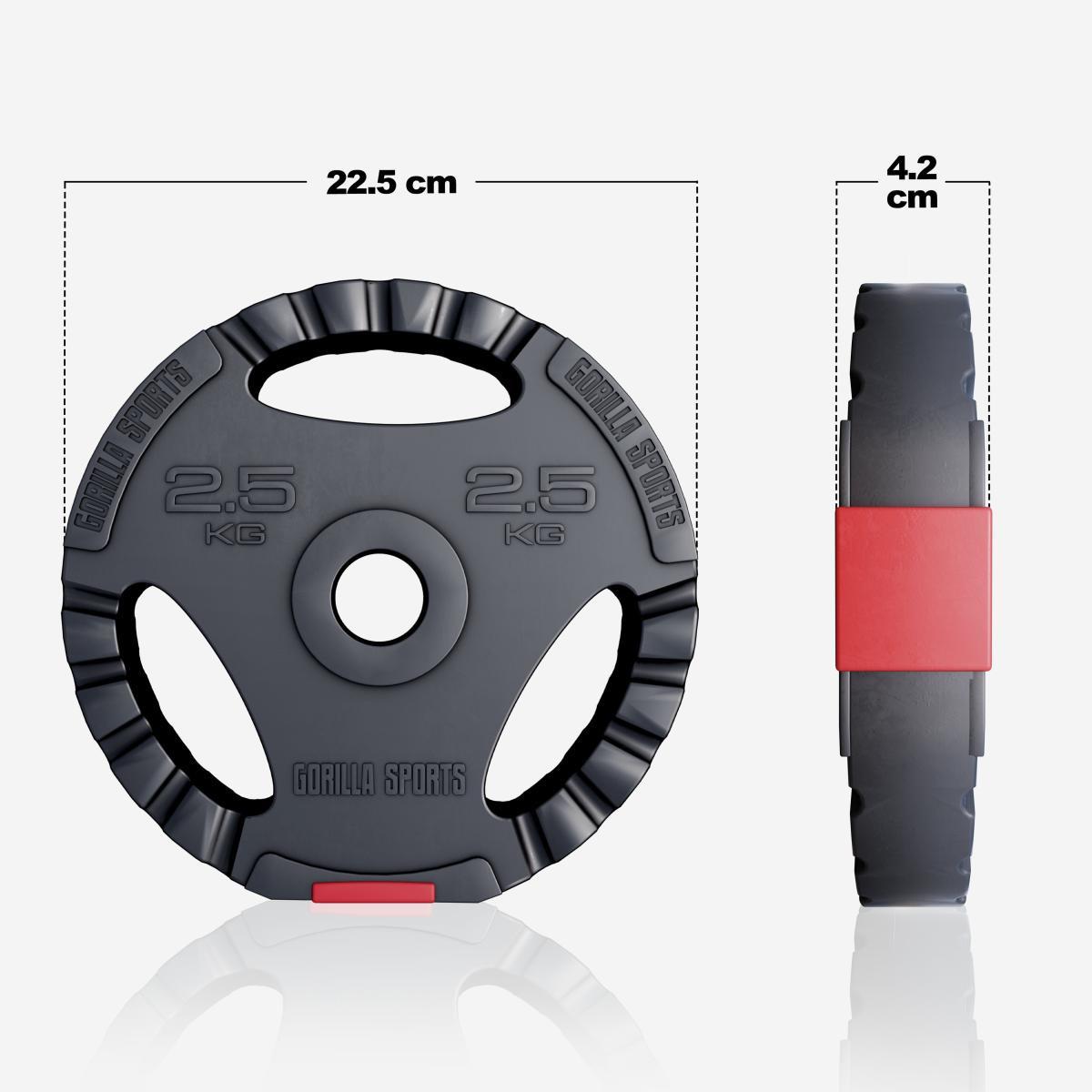 Gorilla Sports  Gripper Kunststoff Hantelscheiben 1,25 - 15 KG 