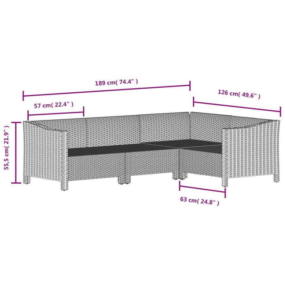 VidaXL Garten lounge set poly-rattan  