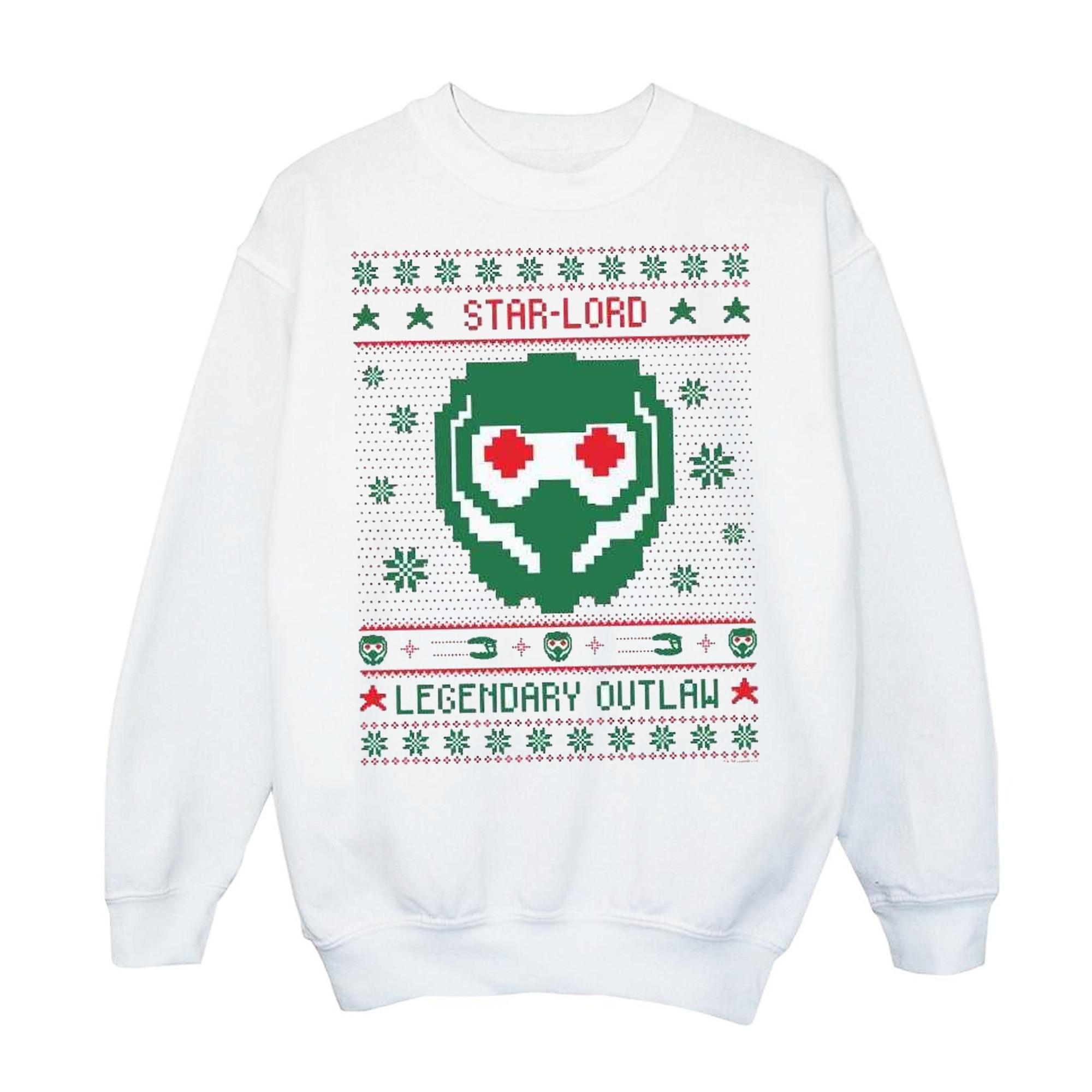 Image of Guardians Of The Galaxy Vol. 2 Star Lord Fair Isle Sweatshirt Jungen Weiss 152-158