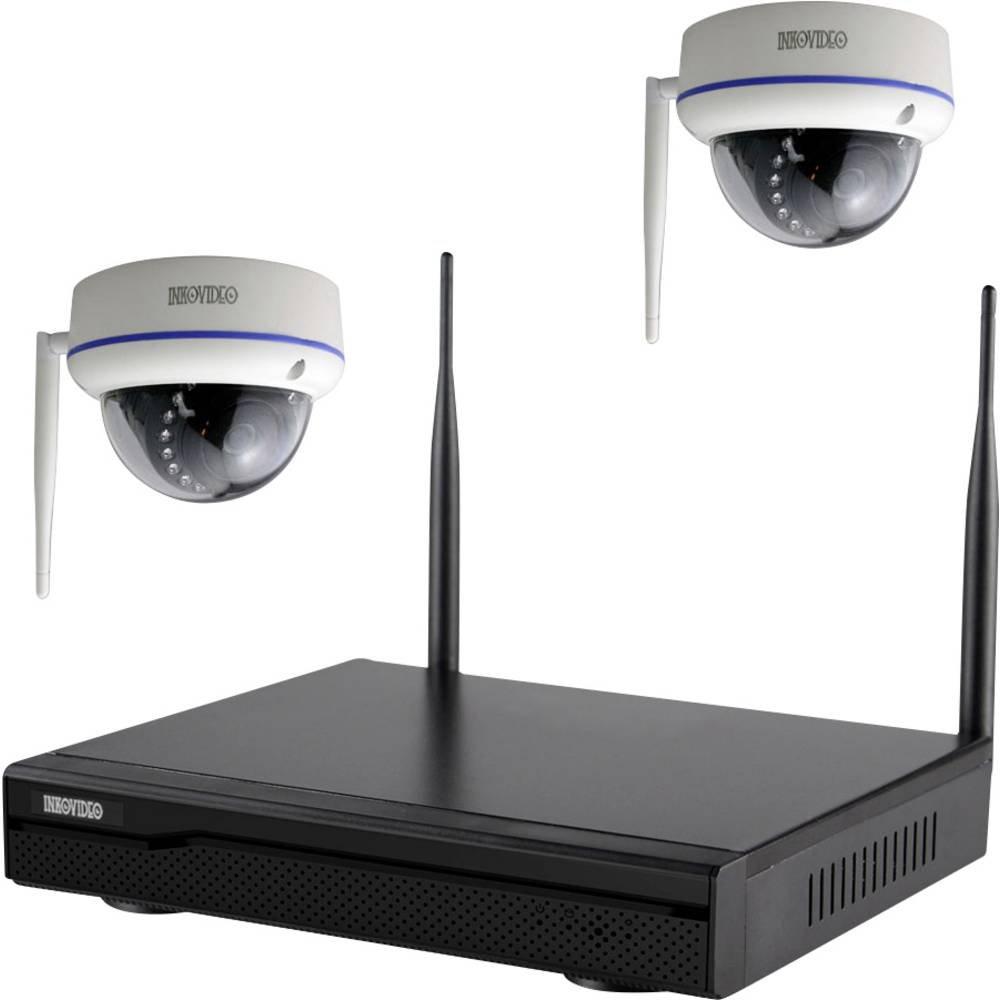 Inkovideo  Inkovideo WLAN Komplettset 4-Kanal Netzwerkrekorder mit 2x Dome Full HD Überwachungskameras 