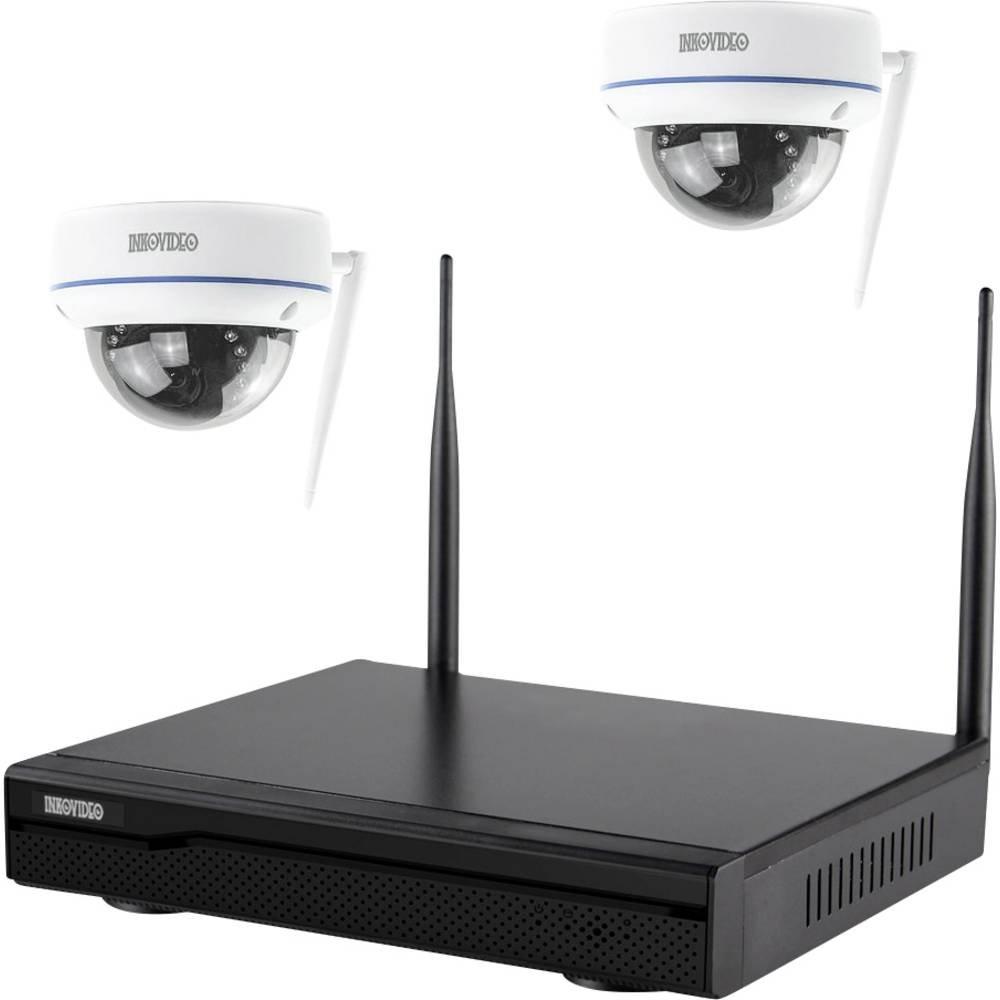 Inkovideo  Inkovideo WLAN Komplettset 4-Kanal Netzwerkrekorder mit 2x Dome Full HD Überwachungskameras 