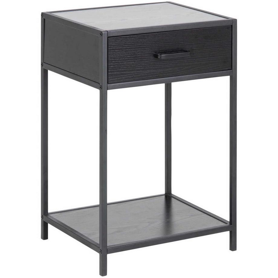 mutoni Multiplo Bronx comodino in metallo melaminico nero  