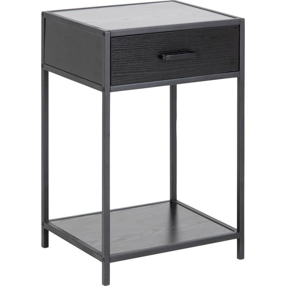 mutoni Multiplo Bronx comodino in metallo melaminico nero  