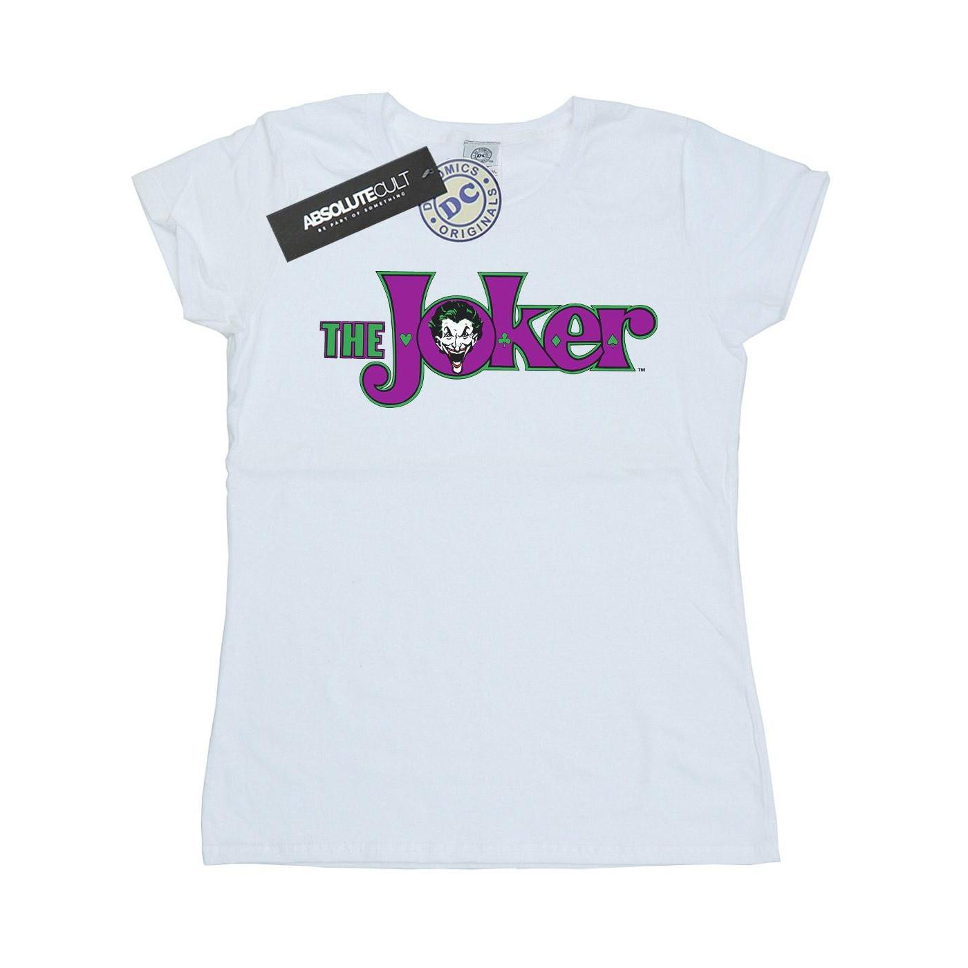 Image of The Joker Text Logo Tshirt Damen Weiss L