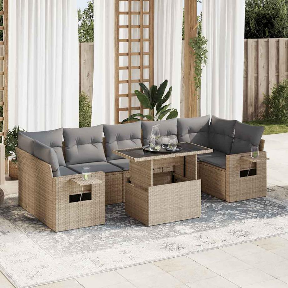 VidaXL set di divani da giardino Polirattan  